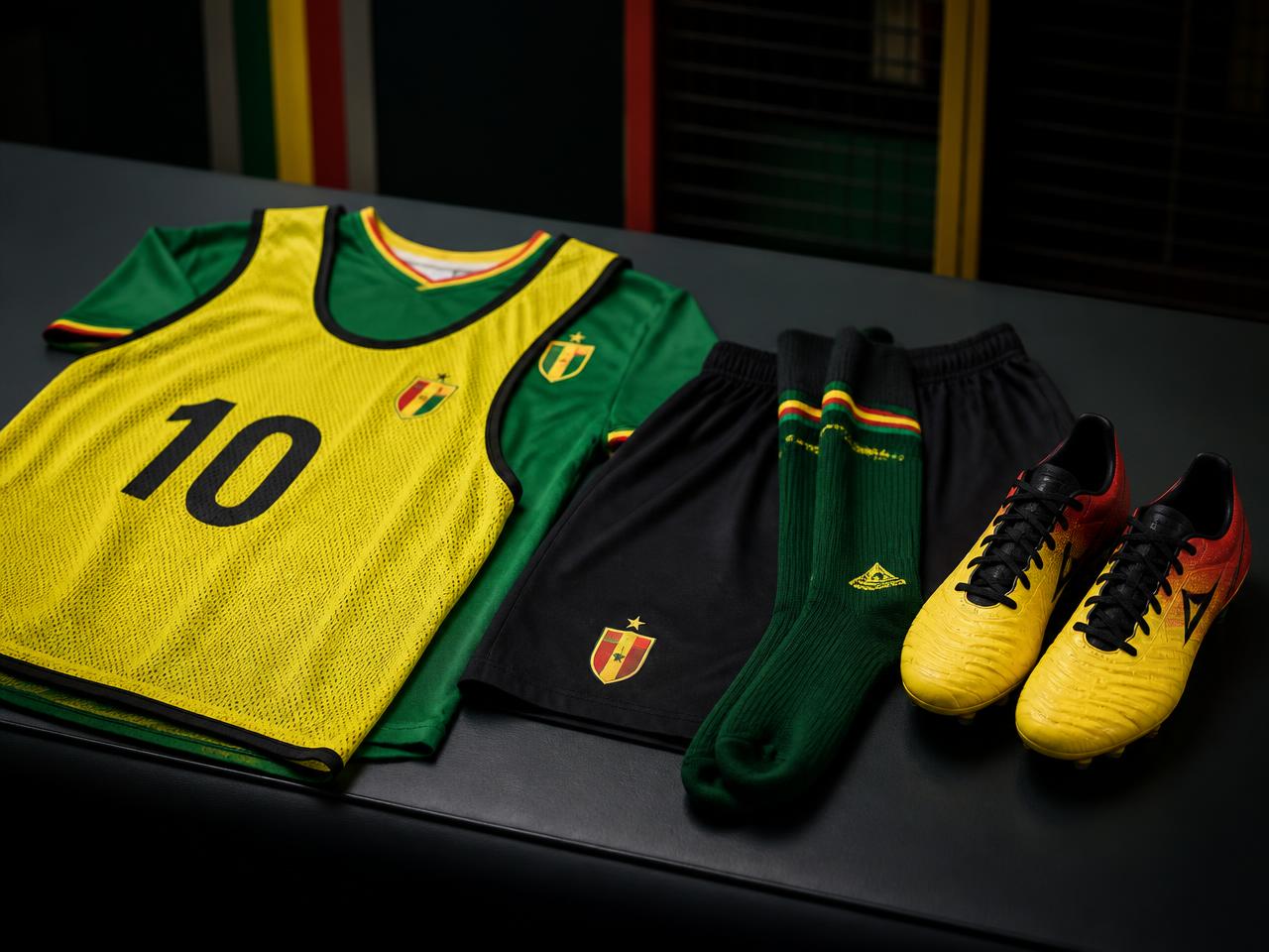 Kit Sport Libre : chasuble numérotée, tee-shirt, short, chaussettes et bottines